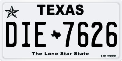 TX license plate DIE7626