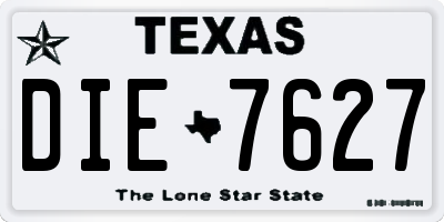TX license plate DIE7627