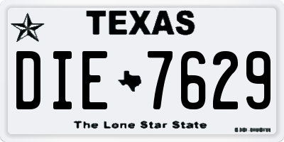 TX license plate DIE7629