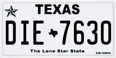 TX license plate DIE7630