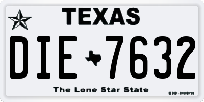 TX license plate DIE7632
