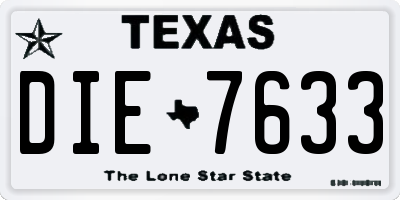 TX license plate DIE7633