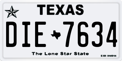 TX license plate DIE7634