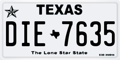 TX license plate DIE7635