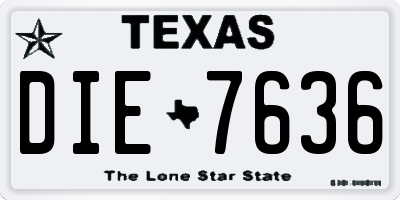 TX license plate DIE7636