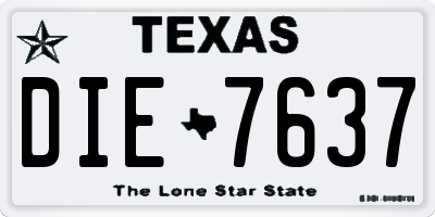 TX license plate DIE7637