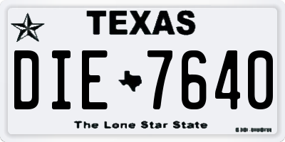TX license plate DIE7640