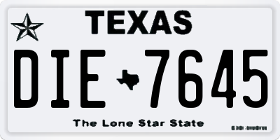 TX license plate DIE7645