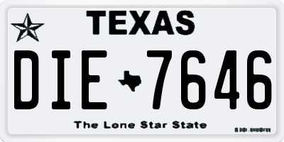TX license plate DIE7646