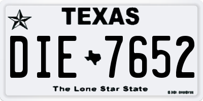 TX license plate DIE7652
