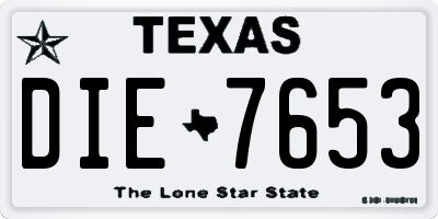 TX license plate DIE7653