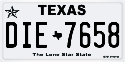 TX license plate DIE7658