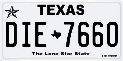 TX license plate DIE7660
