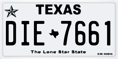 TX license plate DIE7661