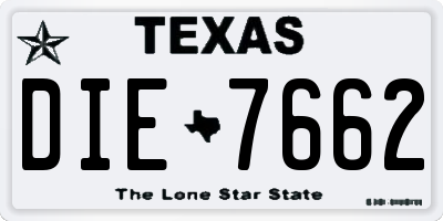 TX license plate DIE7662