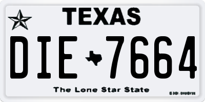 TX license plate DIE7664