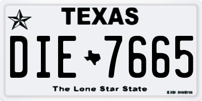 TX license plate DIE7665