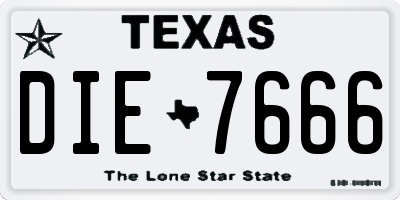 TX license plate DIE7666