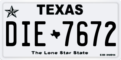 TX license plate DIE7672