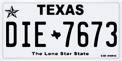 TX license plate DIE7673