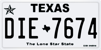 TX license plate DIE7674