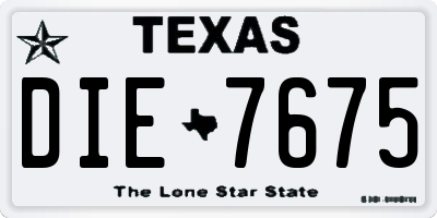 TX license plate DIE7675