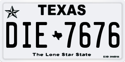 TX license plate DIE7676
