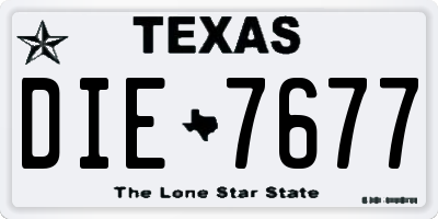 TX license plate DIE7677