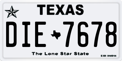 TX license plate DIE7678