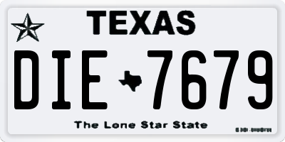 TX license plate DIE7679