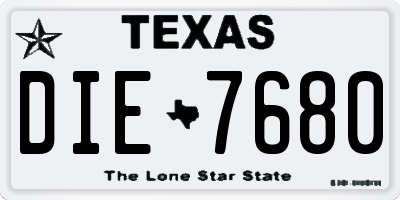 TX license plate DIE7680