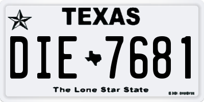 TX license plate DIE7681