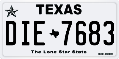 TX license plate DIE7683