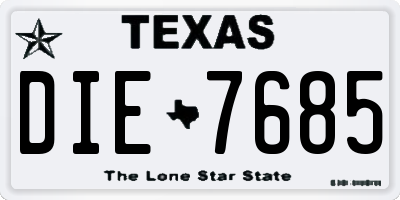 TX license plate DIE7685