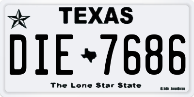TX license plate DIE7686