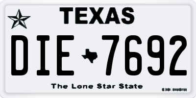 TX license plate DIE7692