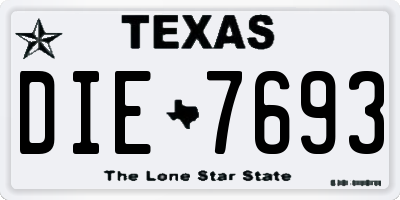TX license plate DIE7693
