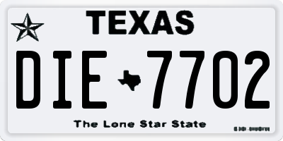 TX license plate DIE7702