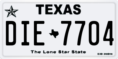 TX license plate DIE7704