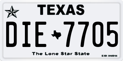 TX license plate DIE7705
