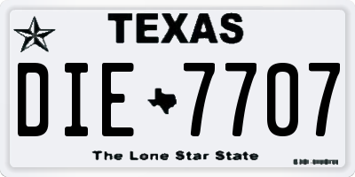 TX license plate DIE7707