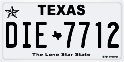 TX license plate DIE7712