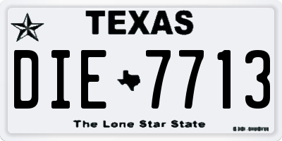 TX license plate DIE7713