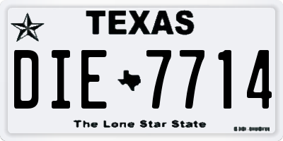 TX license plate DIE7714