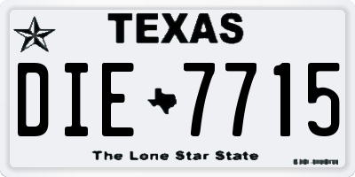 TX license plate DIE7715