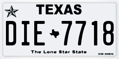 TX license plate DIE7718