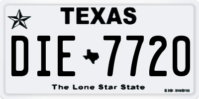 TX license plate DIE7720