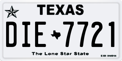 TX license plate DIE7721