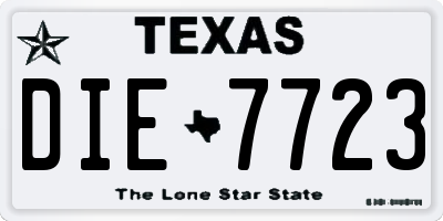 TX license plate DIE7723