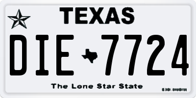 TX license plate DIE7724
